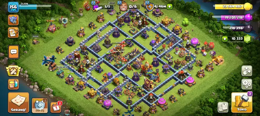 Akun Game COC Town Hall 16