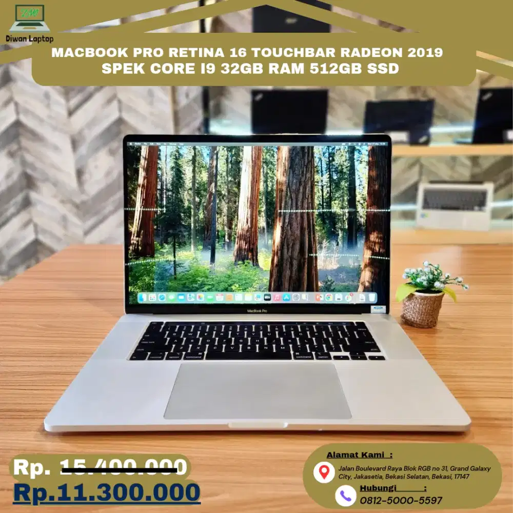 MACBOOK SULTAN!! CORE I9 MACBOOK PRO 16IN RAM 32GB!! SSD 512GB BEKAS