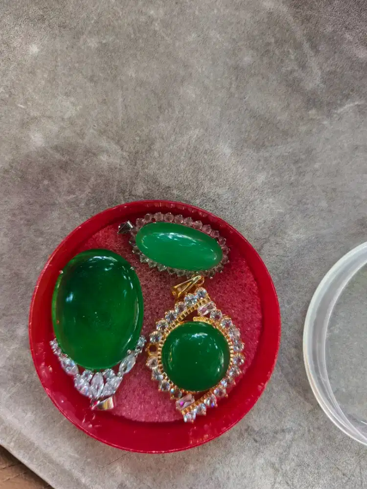 3 Liontin JUMBO Kuarsit Emerald Green Quartzire Pendant