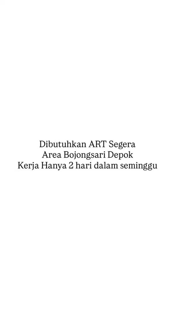 Dicari ART Serabutan