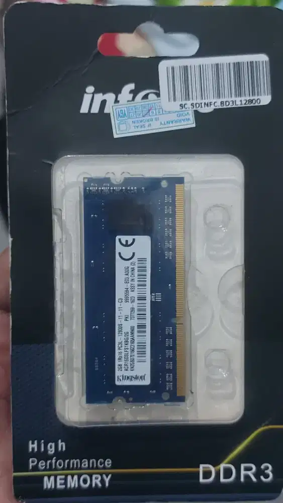 RAM Laptop 2GB DDR 3  tipe L merk KINGSTONES sodim