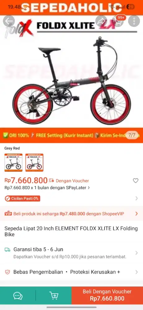 Sepeda Lipat Xlite GREY DOFF !!!