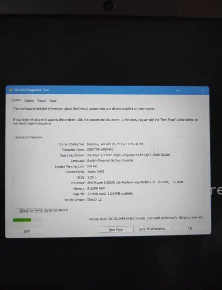 Dell vostro amd ryzen 5 3500U 8/256