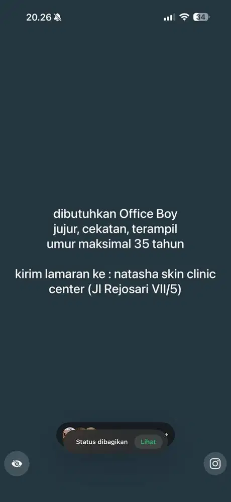 Lowongan kerja Office Boy