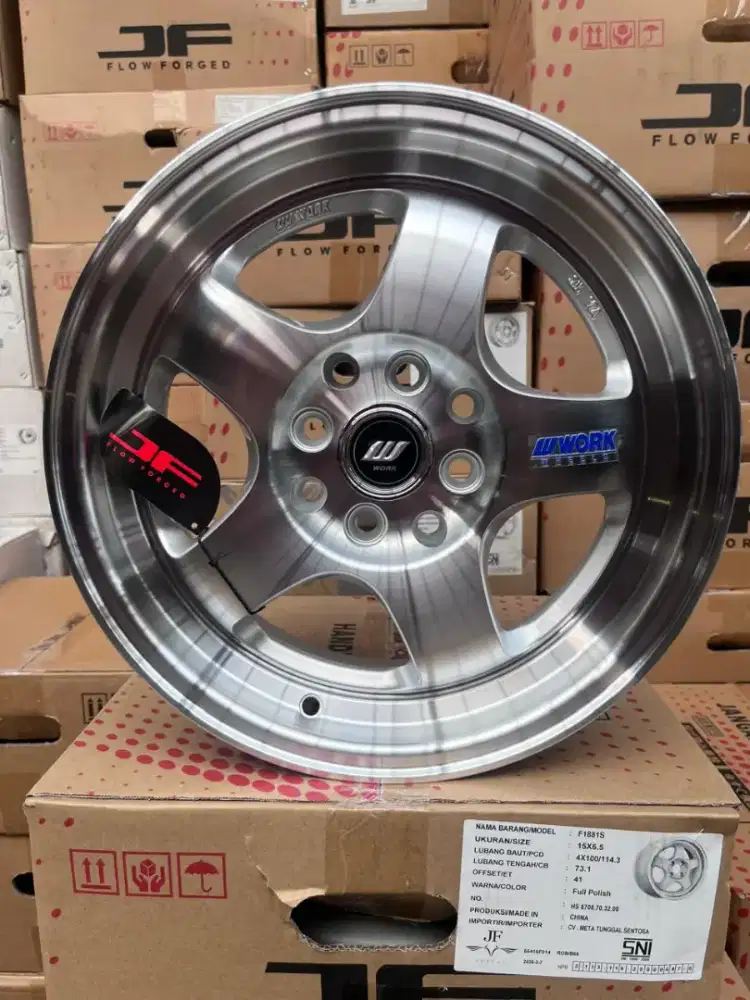 Work meister ring 15 lebar 6,5 pcd 4x100/114,3 ET 42 avanza brio