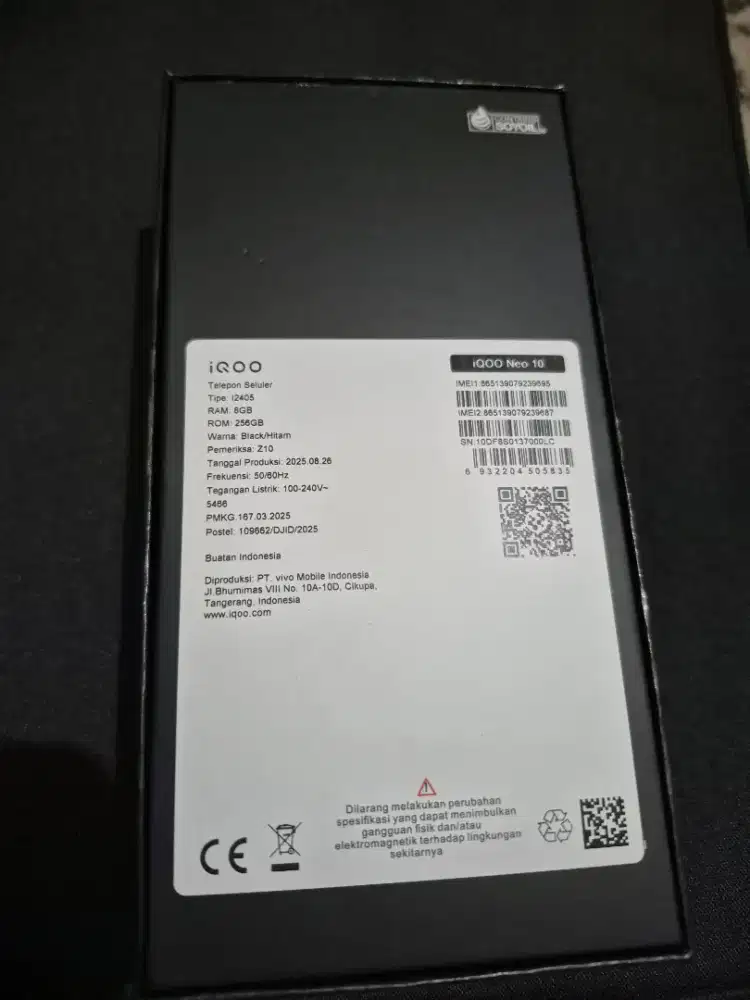JUAL CEPAT IQOO NEO10 8+256GB