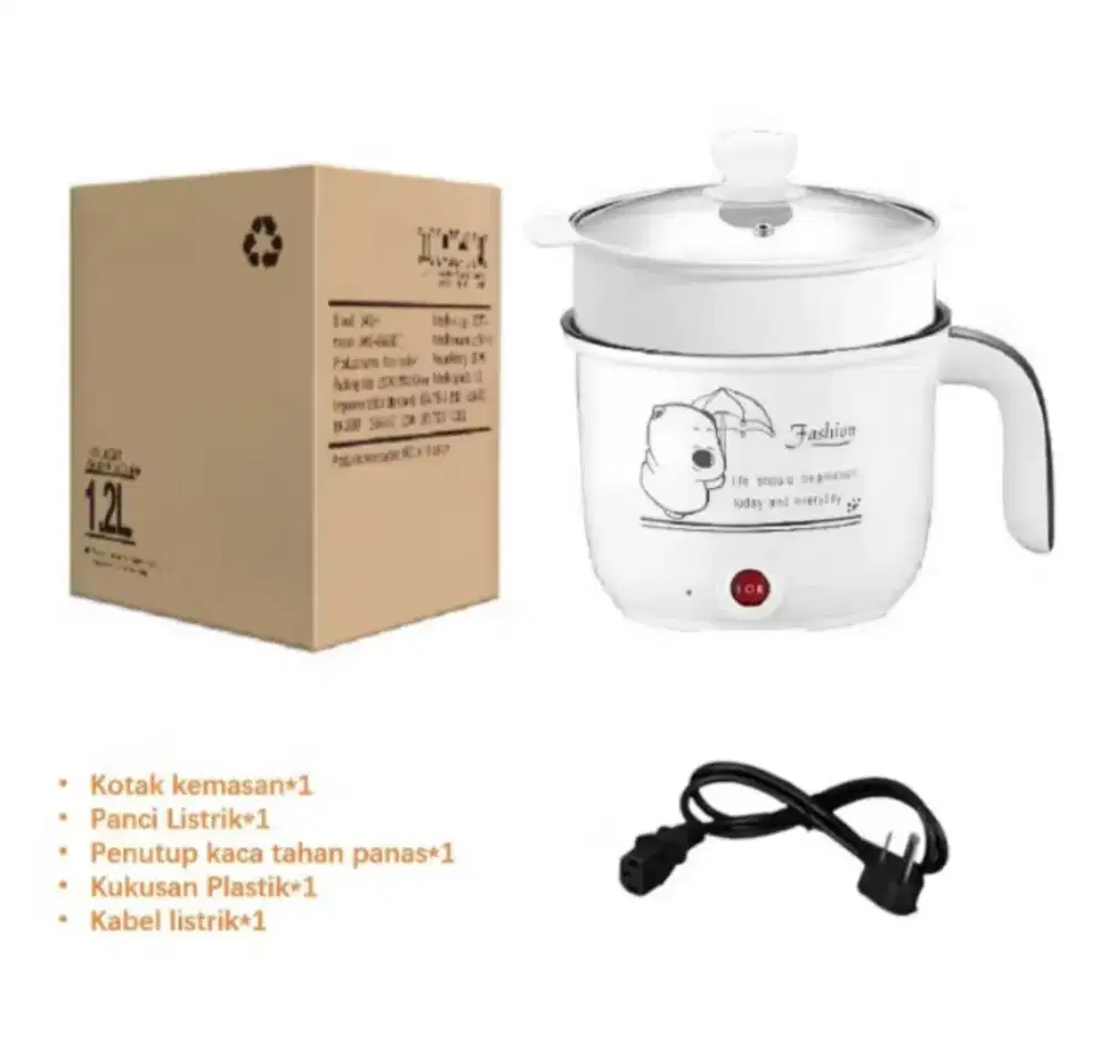 1.2 Ltr Portable Fry Pan Panci Listrik Serbaguna Electric