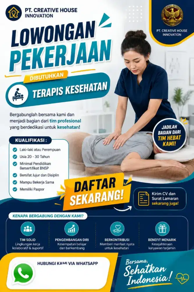 Dibutuhkan terapis wanita berpengalaman