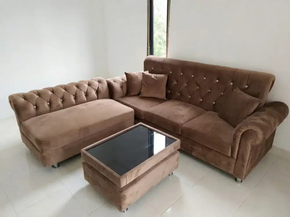 SOFA L ELEGANT MURAH jarang pakai spt BARU