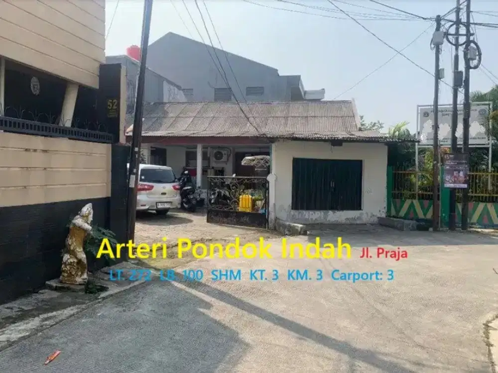 Jual Rugi..Rumah Lama Area Jl. Praja, Arteri Pondok Indah, Kebayoran Lama