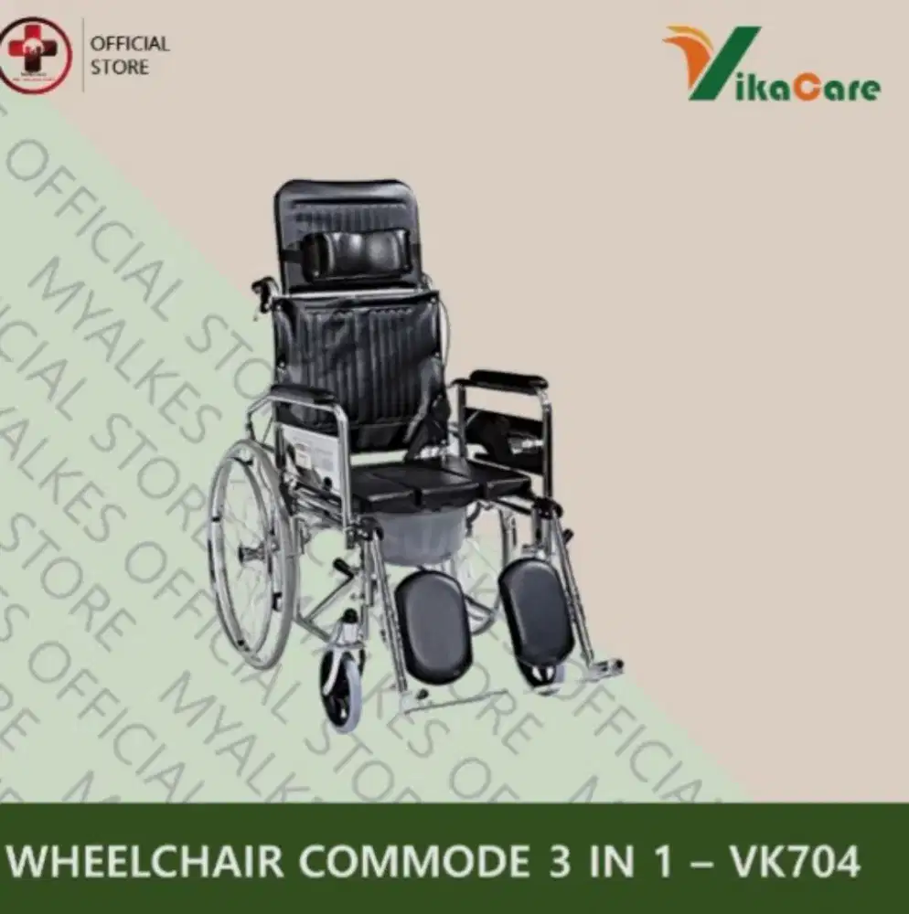 Kursi Roda Commode 3 in 1 Vikacare VK-704 ( Preloved )