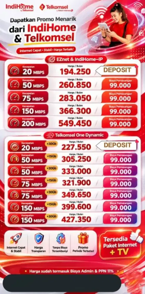 MENERIMA PASANG BARU WIFI INDIHOME