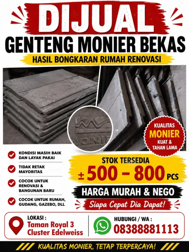 Dijual Genteng Merk Monier Murah