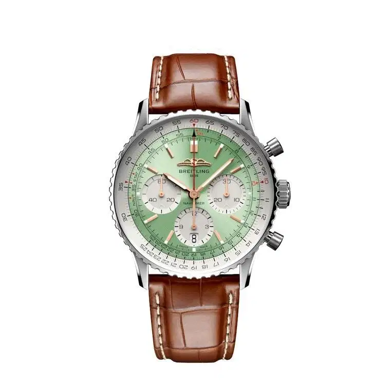 Breitling Navitimer B01 Green Dial Chronograph Leather 41