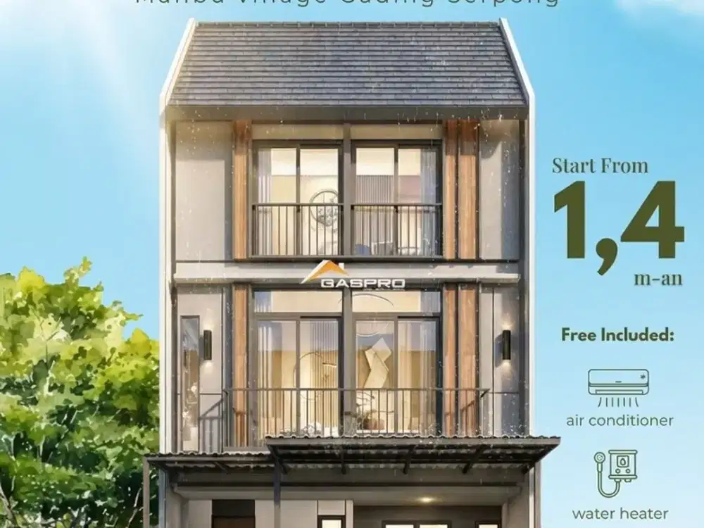RUMAH 3LANTAI SIAP HUNI DI GADING SERPONG ! ANZA HOMES AT MALIBU VILLAGE 1,4MAN TERMURAH KPR DP 5% SAJA