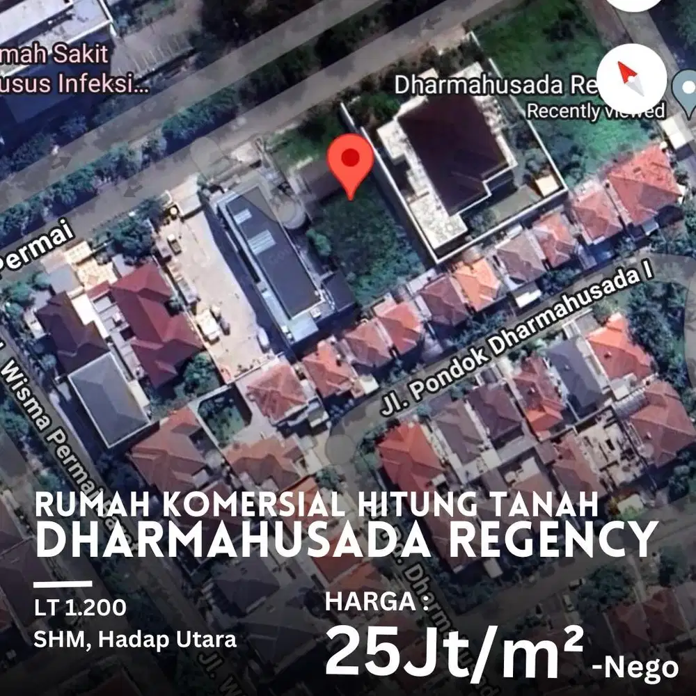 25JT/M2! DIJUAL KAVLING TANAH RAYA DHARMAHUSADA REGENCY ROW DOUBLE WAY