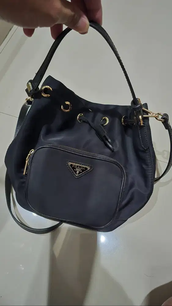 Tas Prada Duet Nylon Bucket Bag Original