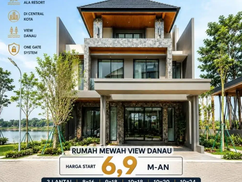 NEW LAUNCHING RUMAH MEWAH 3LANTAI BY PARAMOUNT LAND MATERA LAKESIDE VIEW DANAU 34HA