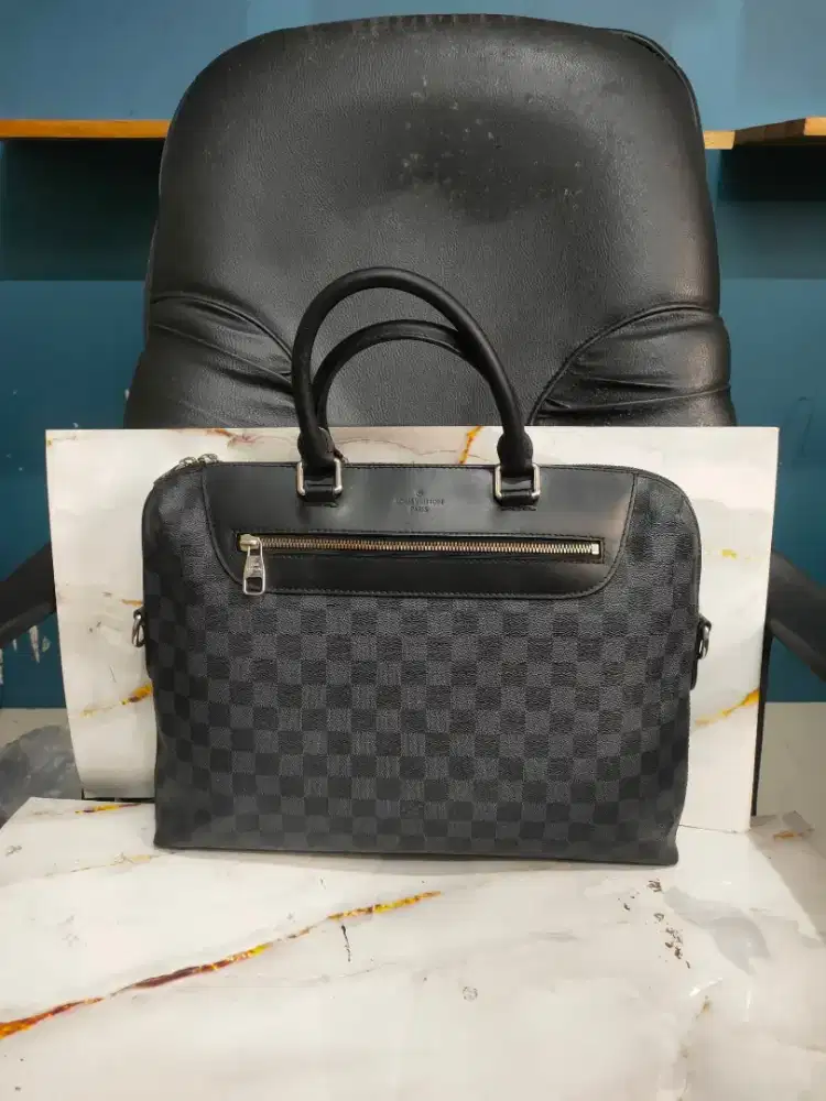 LOUIS VUITTON Damier Graphite Briefcase Laptop Bag Black ORIGINAL 2018