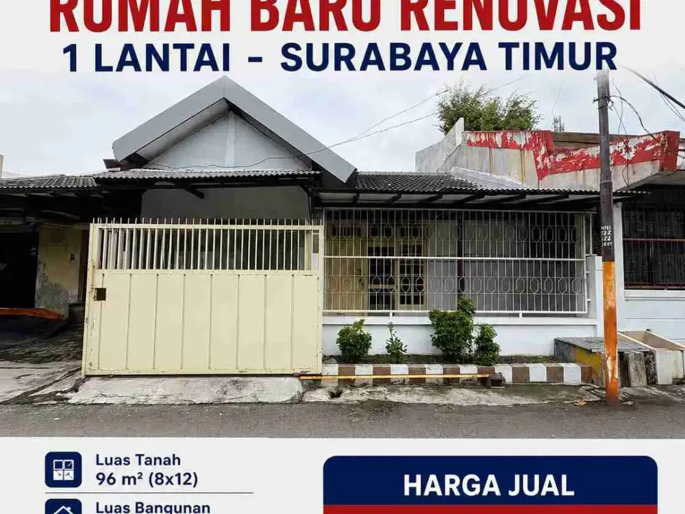 GRIYO SEMAMPIR dekat MERR ‼️ Rumah Baru Renovasi 1 Lantai Surabaya Timur