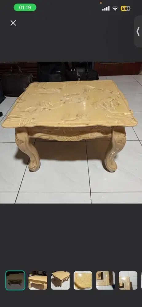 Meja marmer onyx asli - full marmer