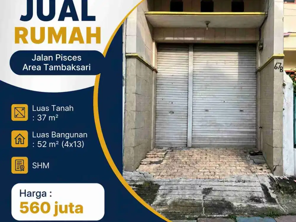 JALAN PISCES area TAMBAKSARI‼️Jual Rumah dekat Kalijudan MERR