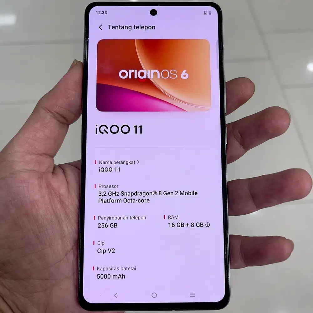 Iqoo 11 ram 16 / 512 resmi fullset original snap 8 gen 2