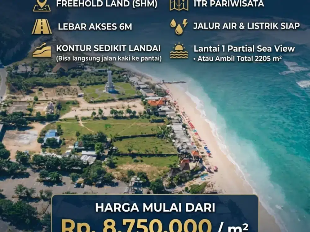 Tanah Kavling Premium 10 Menit Jalan ke Pantai di Pandawa Bali