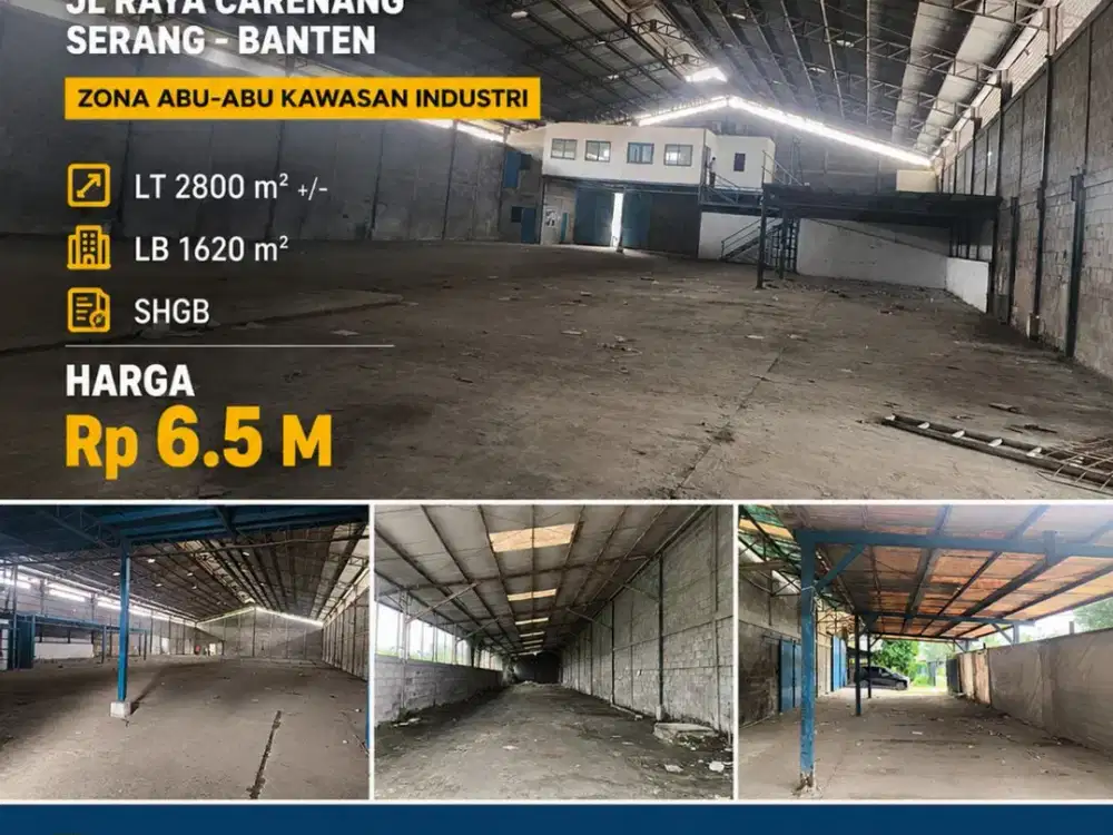 DIJUAL GUDANG INDUSTRI COCOK BUAT PABRIKASI-2800M2-CIKANDE