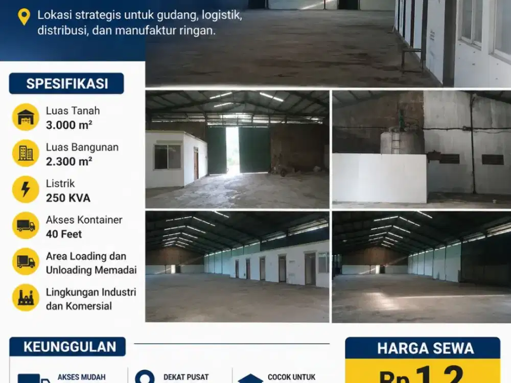 disewakan gudang industri 2300m2-tangerang kota-akses kontainer 40ft