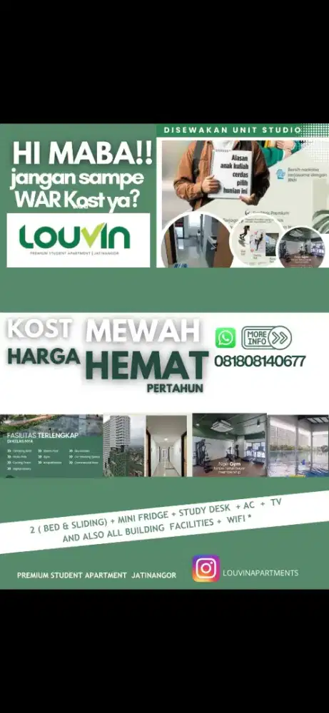 MURAH DISEWAKAN HANYA UNTUK MAHASISWA