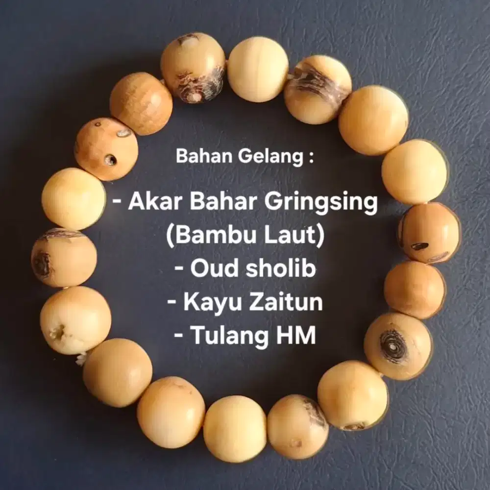 Gelang dari Kayu dan Batu
