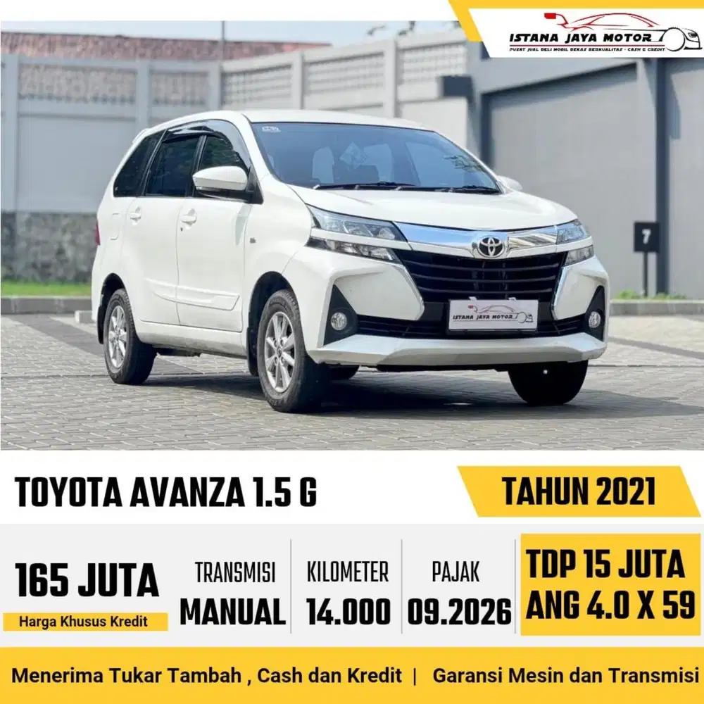 Toyota Avanza 1.3 G MT th 2021 #KM 14 ribu