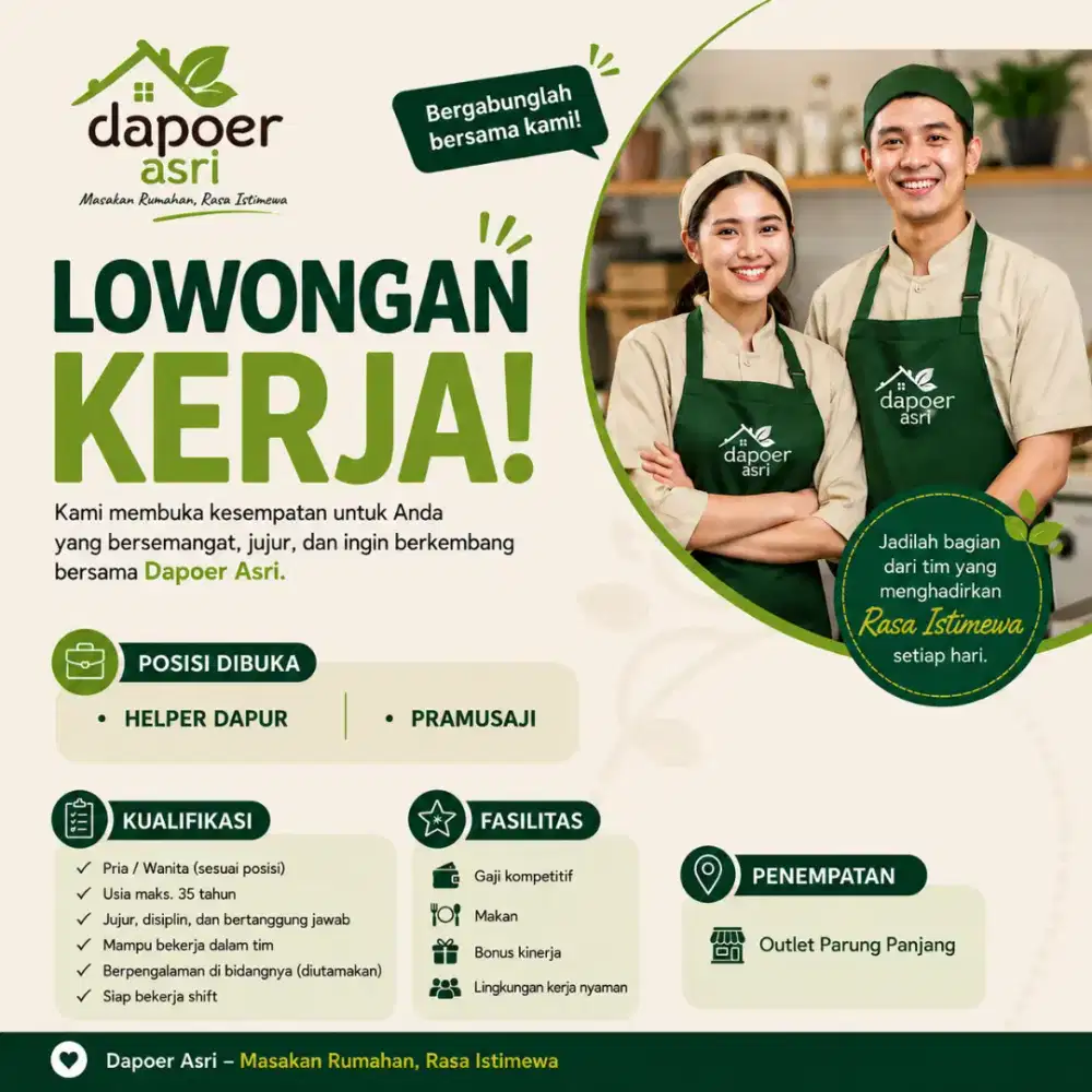 DiCari untuk Helper dan jaga warung