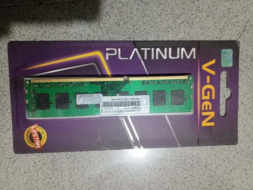 (BARU dan ORI) RAM VGEN PLATINUM, DDR3 PC 12800U utk PC