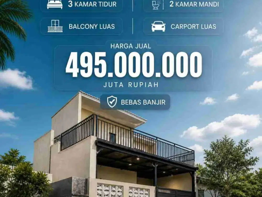 Rumah Dijual 2 Lantai di permata sepatan