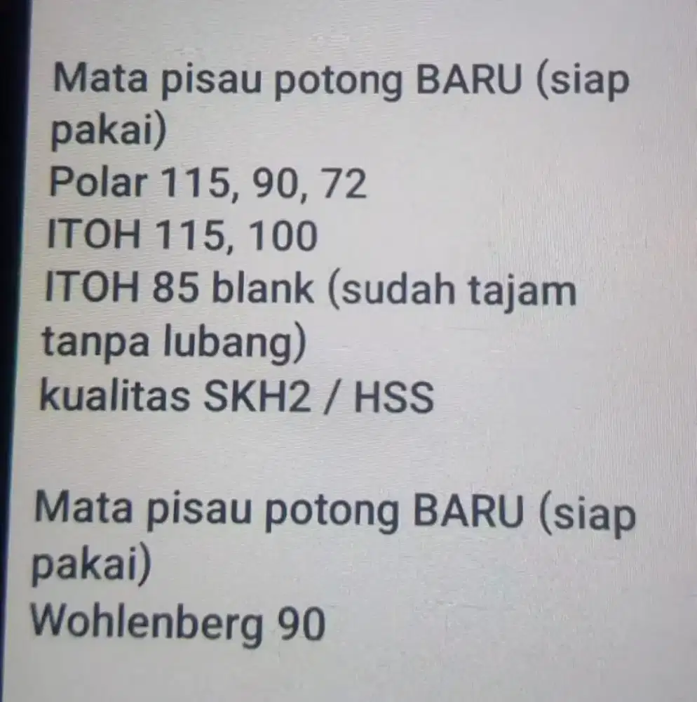 Bahan pisau made in japan dan made in china