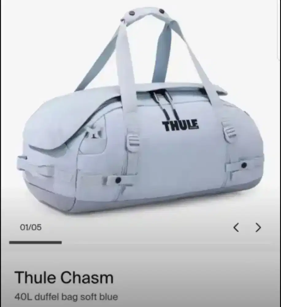 TAS TRAVEL DUFFLE THULE CHASM 3 TDSD 302 40L BLUE ORIGINAL