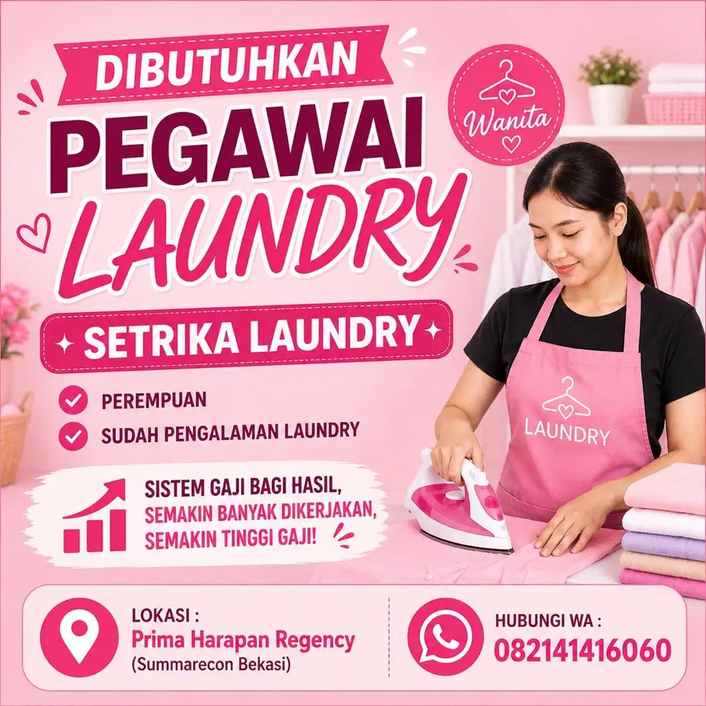 Lowongan Pegawai  Laundry  –  Laundry Bekasi