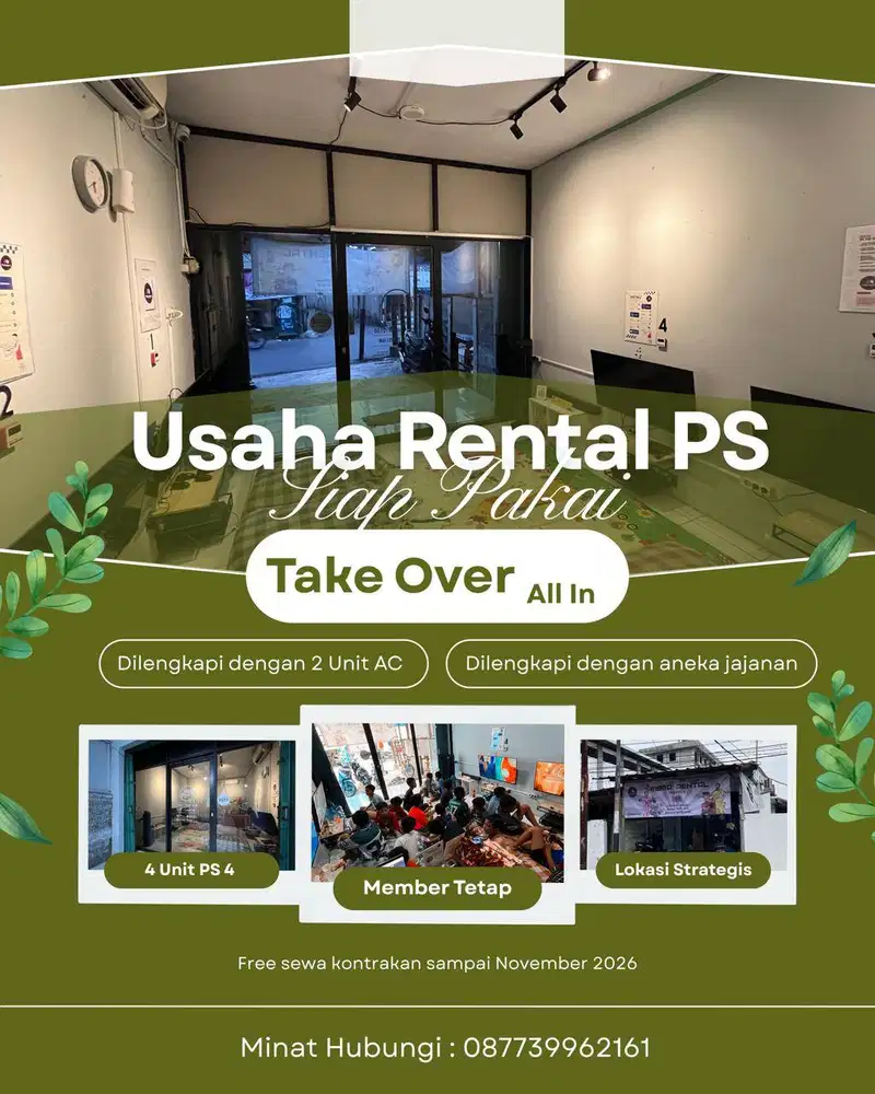 Take Over Usaha Rental PS (All In) Langsung Siap Usaha !!!