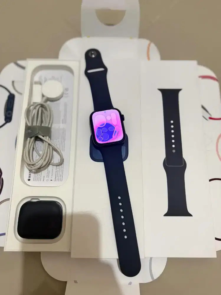 Apple watch series 9 45mm ex resmi digimap fullset ori mulus bh90%