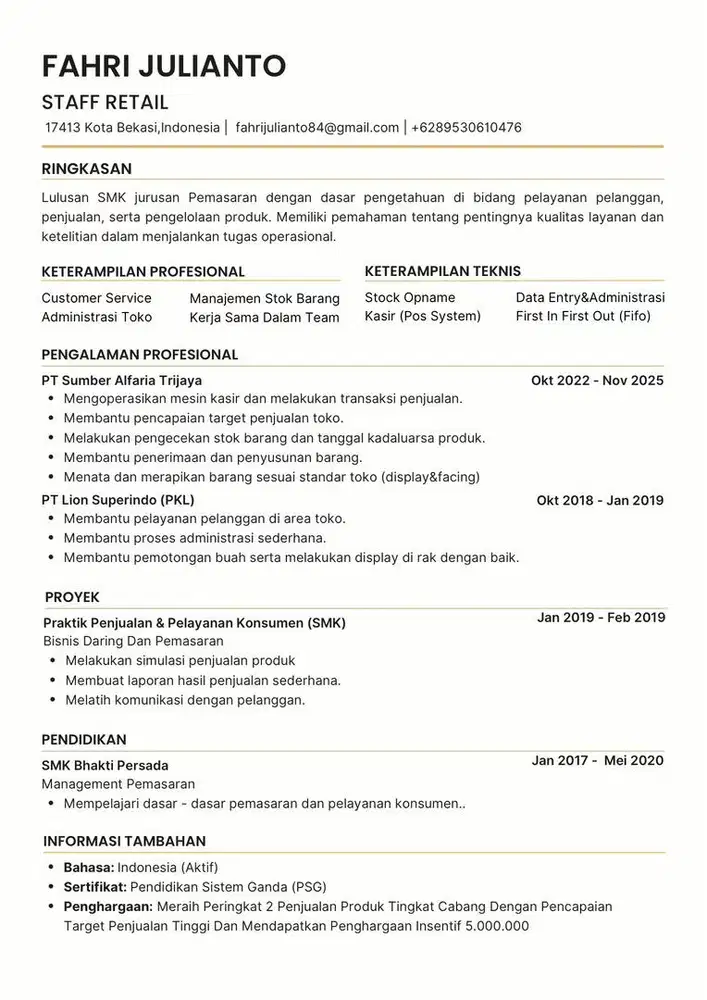 Crew Store | Stock Opname | Marketing | Warehouse Staff