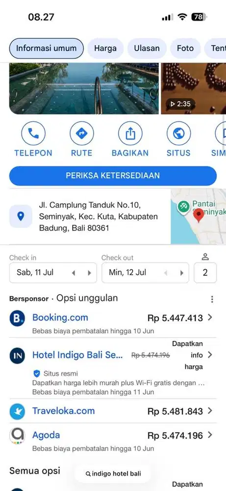 Voucher hotel bintang 5