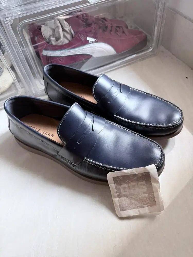 Cole Haan Brower Penny Loafers Blue Navy Sepatu Pria