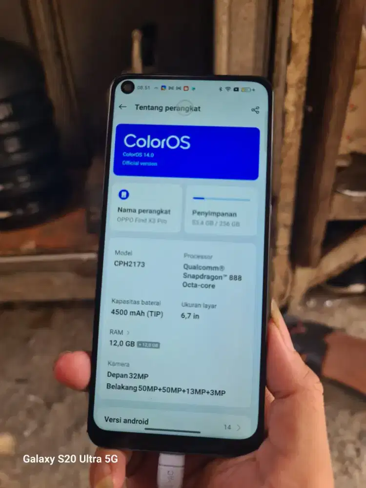 Oppo find x3 pro 12+12 internal 256
