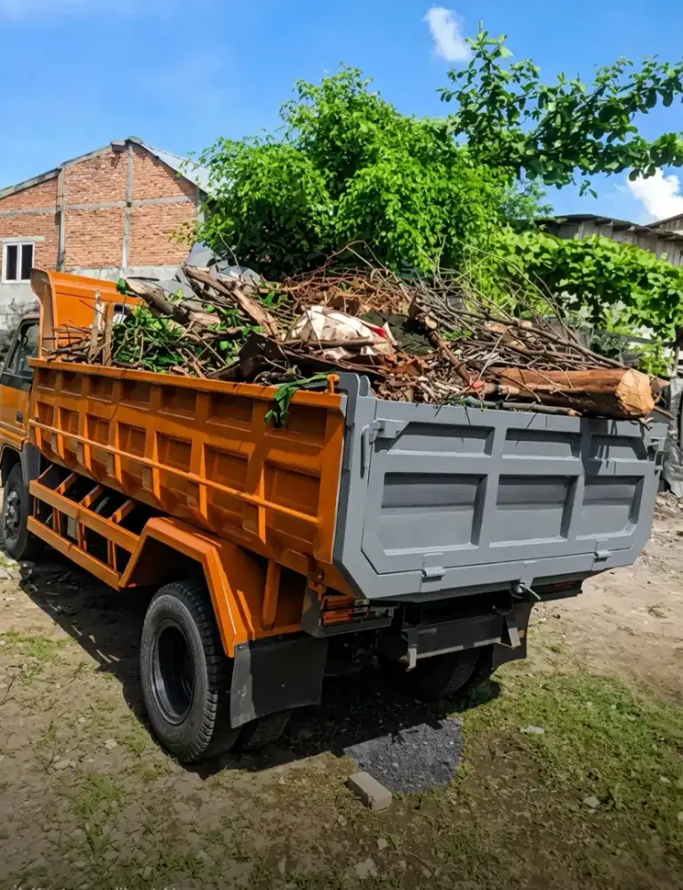 Tanah uruk tanah taman sampah ranting pohon