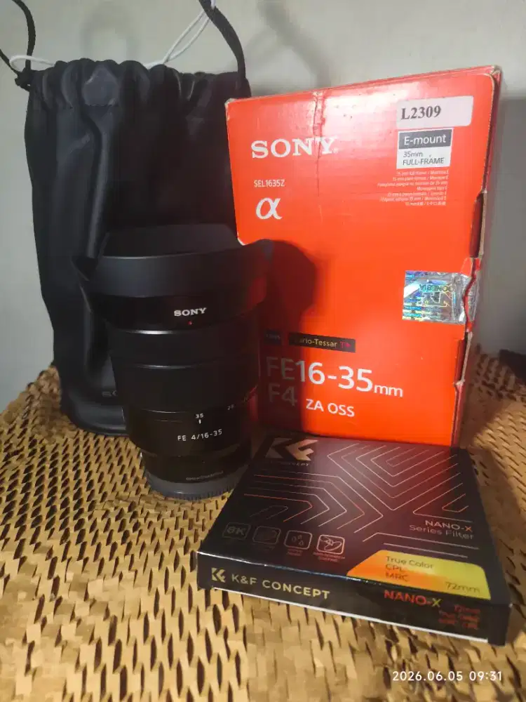 Lensa Sony FE 16-35 F4 Zeiss Fullset Second/bekas