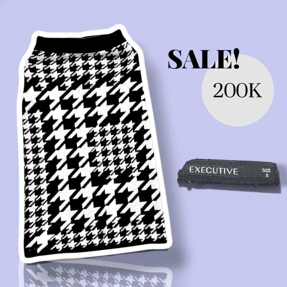 monochrome knit skirt