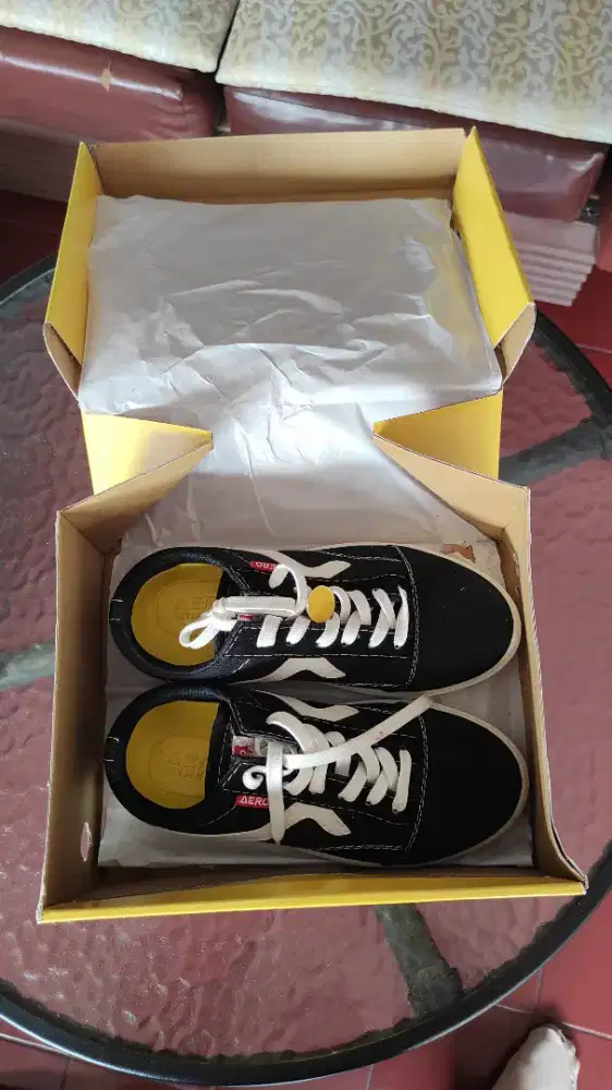 Sepatu Aerostreet Massive Hitam Natural Size 38 Original + Box