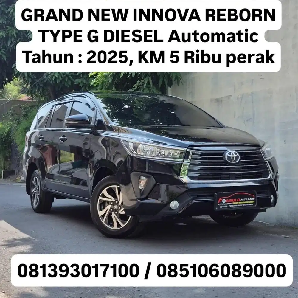km 5 rb , th 2025, GRAND NEW INNOVA REBORN TYPE G DIESEL AT